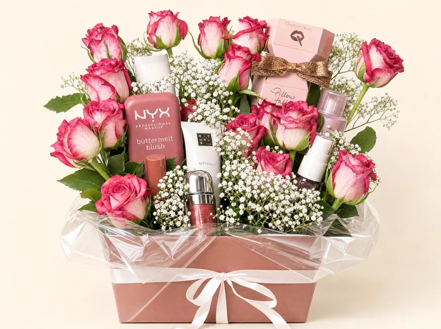 La Signature — Rosenbox mit Beauty-Produkten, Studioaufnahme